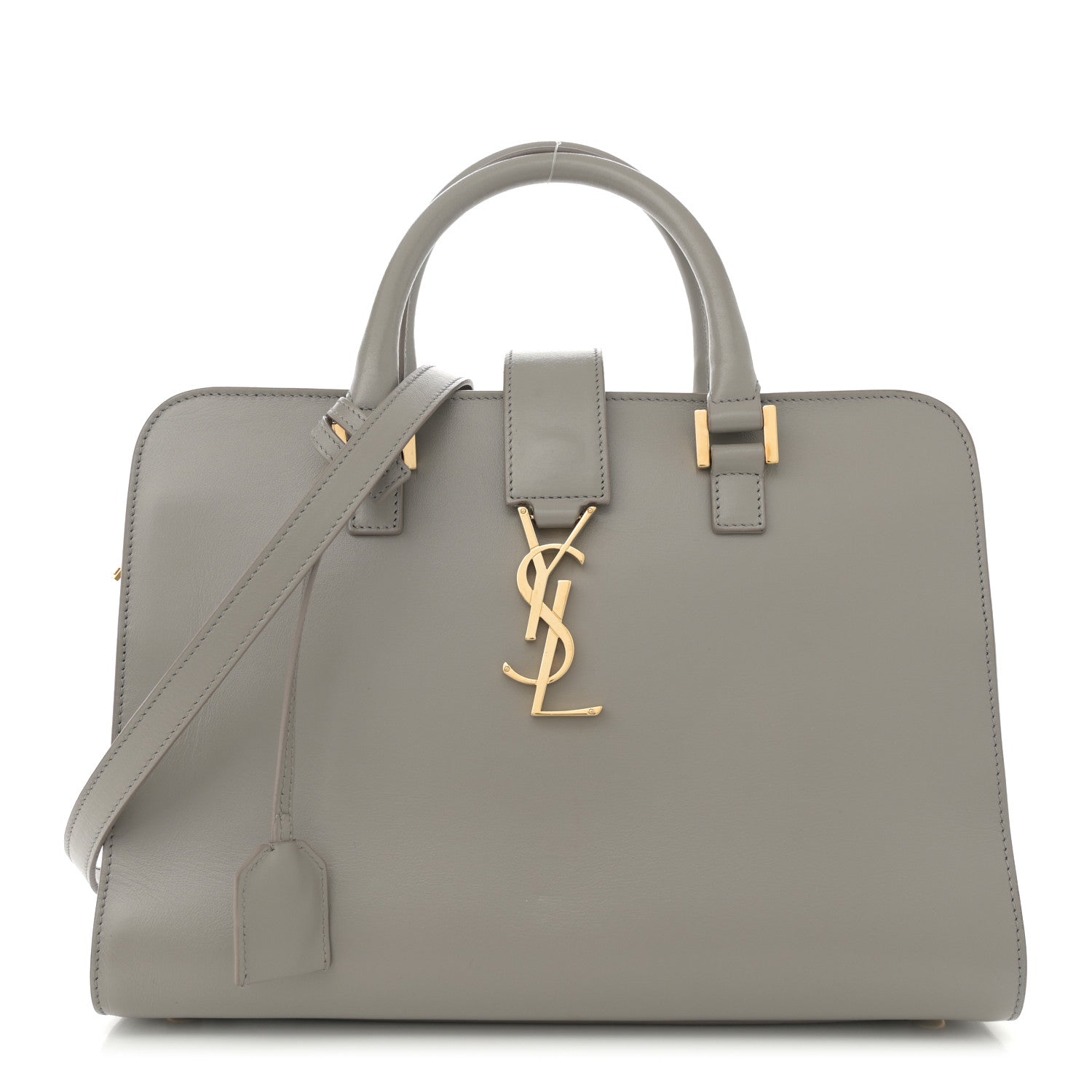 Saint Laurent Calfskin Small Monogram Cabas Fog 1 of 12