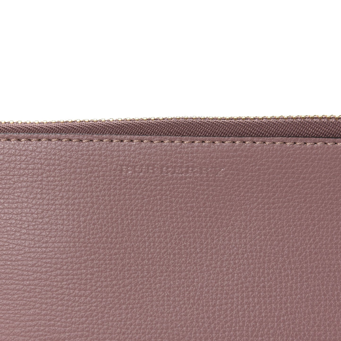 Grainy Calfskin Haymarket Check Zip Pouch Light Elderberry