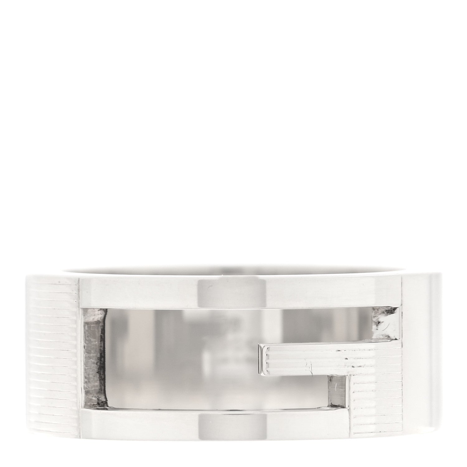 Gucci Sterling Silver G Cutout Ring 54 6.75 1 of 4