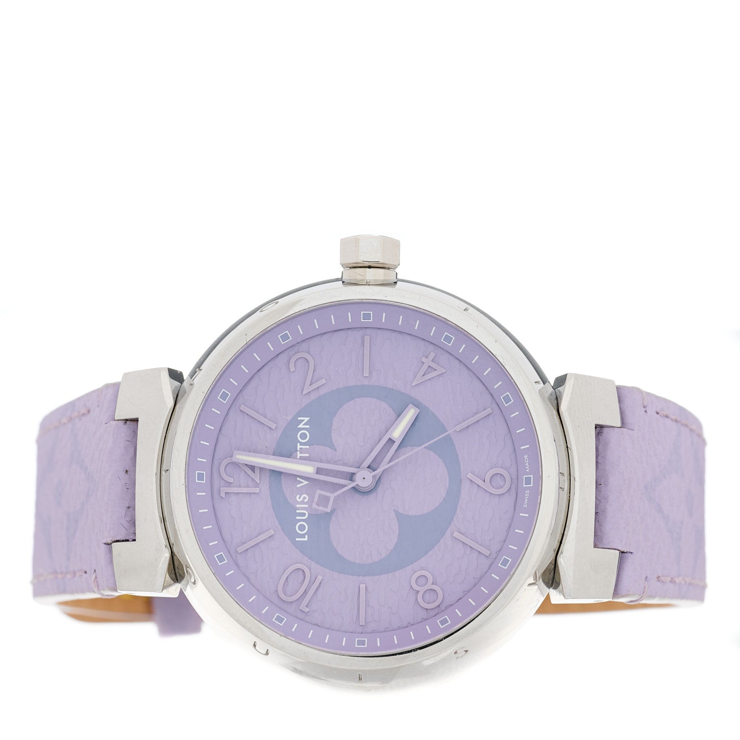 Louis Vuitton Stainless Steel Monogram 41mm Tambour Quartz Watch Lilac 2 of 4