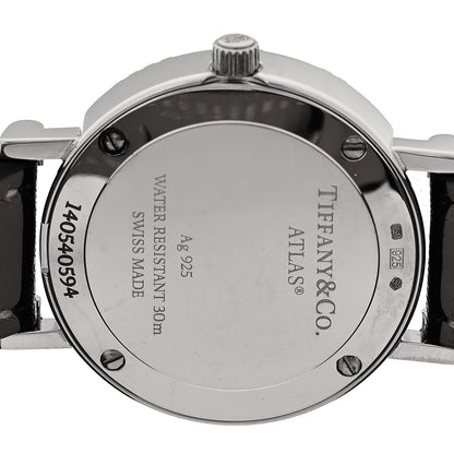 Tiffany Sterling Silver Calfskin 29mm Atlas Quartz Watch Black 4 of 5