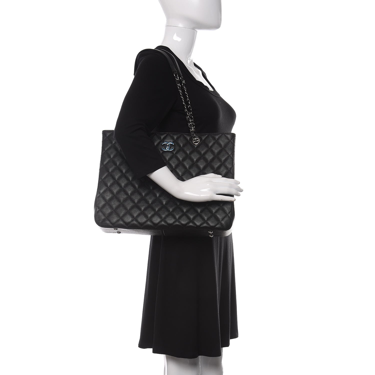 Chanel Caviar Quilted Large Shopping Tote Black 2 of 11