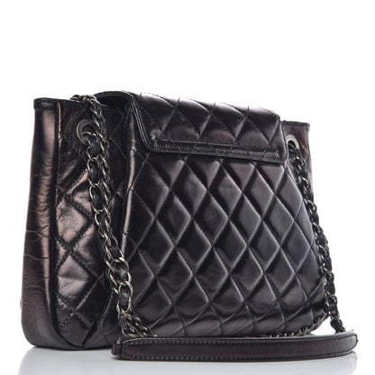 Chanel Glazed Calfskin Quilted Accordion Flap Black 3 of 15