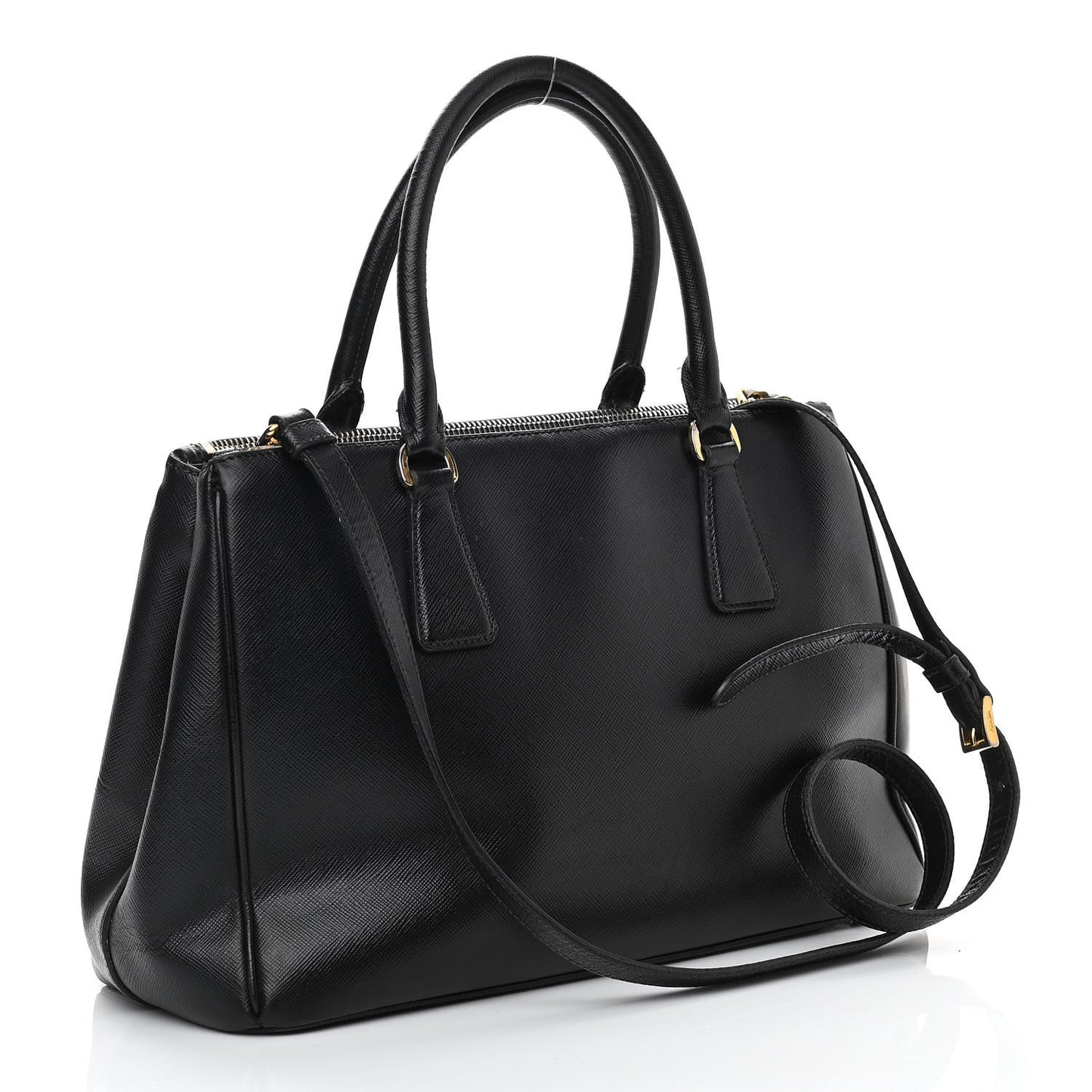 Saffiano Small Galleria Double Zip Tote Black
