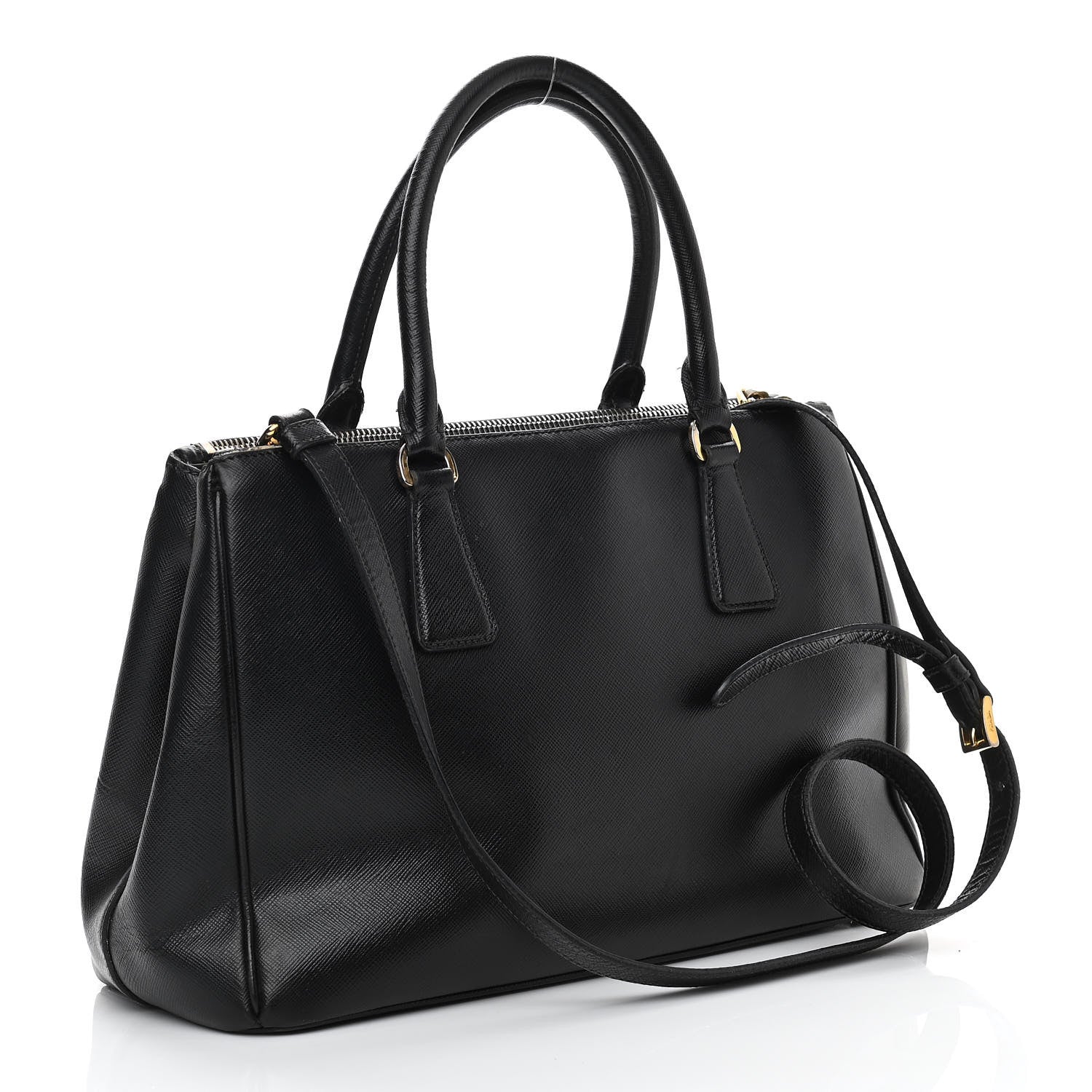 Prada Saffiano Small Galleria Double Zip Tote Black 3 of 13