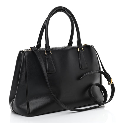 Prada Saffiano Small Galleria Double Zip Tote Black 3 of 13