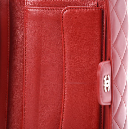 Chanel Lambskin Quilted Large Flap Wallet Red 6 of 10