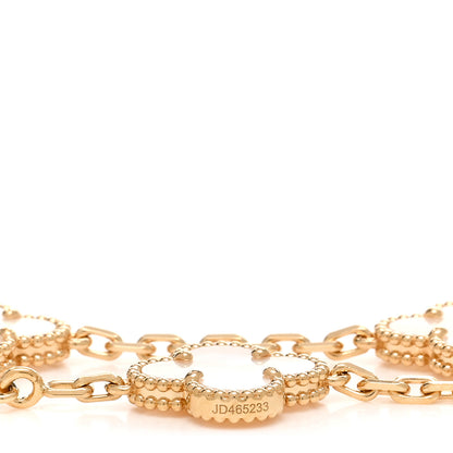 Van Cleef & Arpels 18K Yellow Gold Mother of Pearl 5 Motifs Vintage Alhambra Bracelet 4 of 5