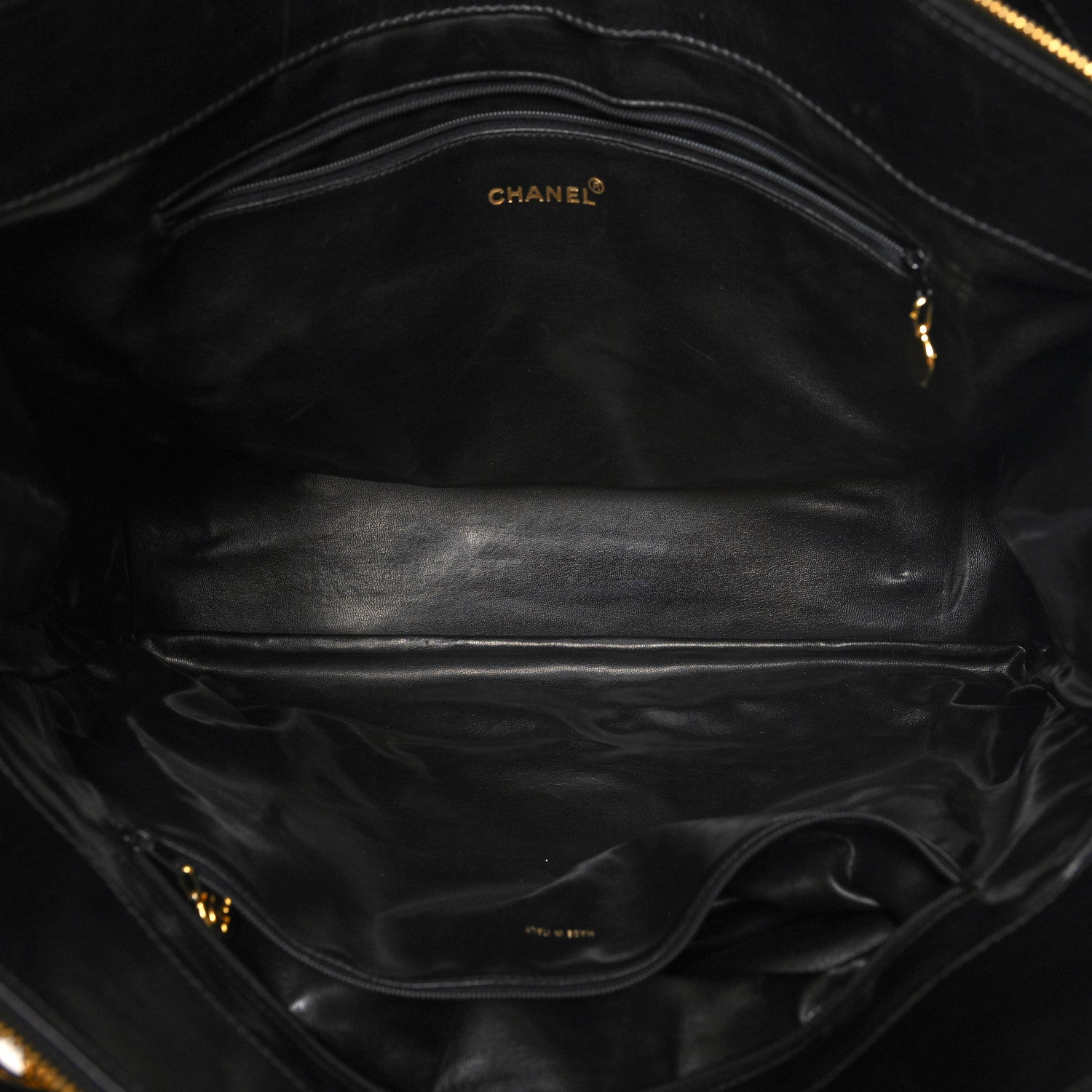 Chanel Calfskin Stitched XL Weekender Black 6 of 17