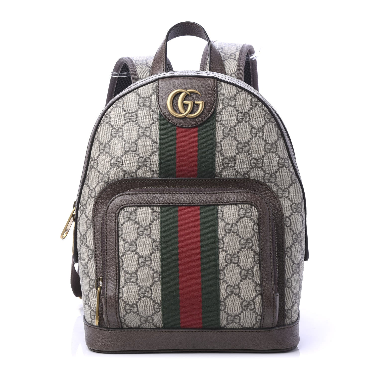 Gucci GG Supreme Monogram Calfskin Web Small Ophidia Day Backpack Beige Ebony New Acero 1 of 9