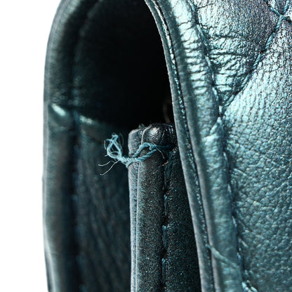 Chanel Metallic Lambskin Wallet On Chain WOC Turquoise 12 of 13
