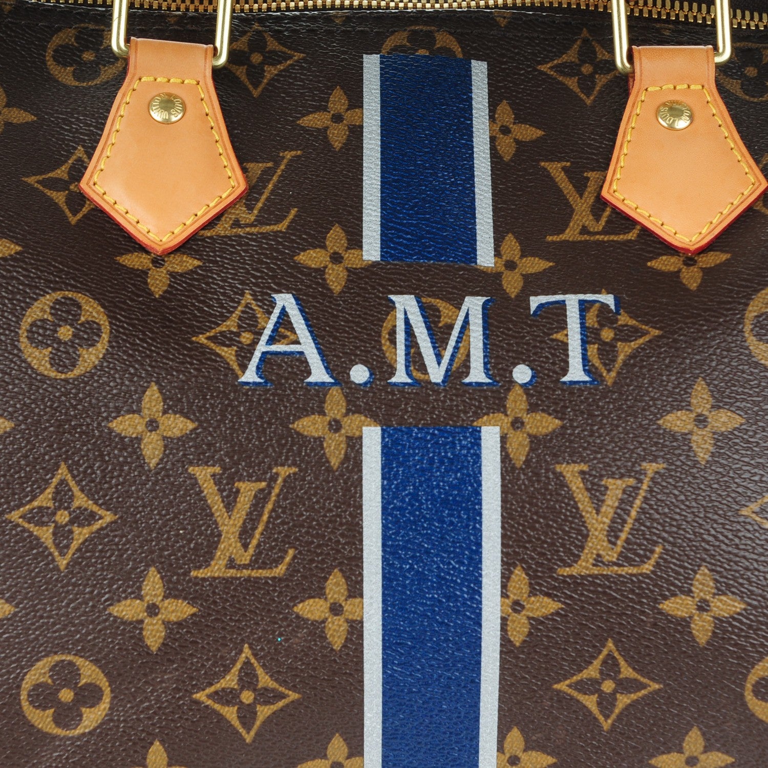 Louis Vuitton Monogram My LV Heritage Speedy Bandouliere 30 Blue Marine Gris 6 of 9
