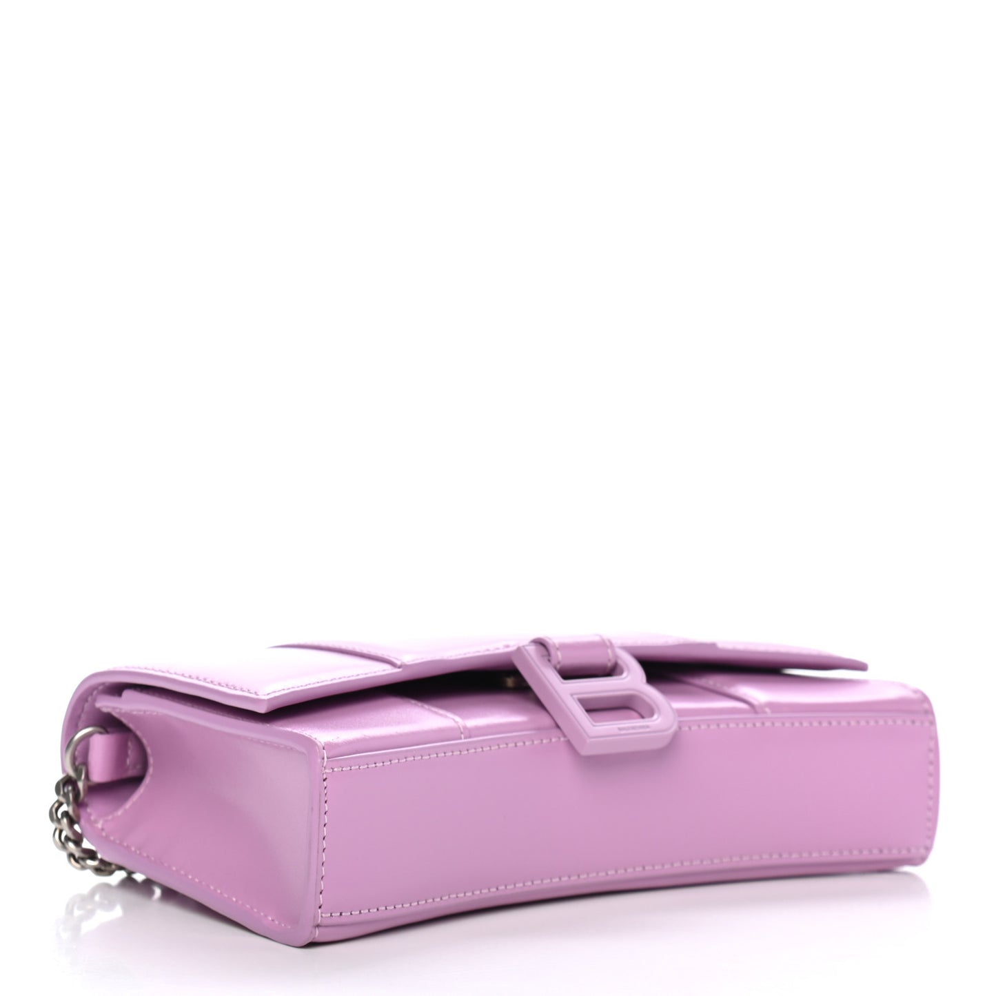 Shiny Box Calfskin Tonal B Hourglass Chain Bag Liliac