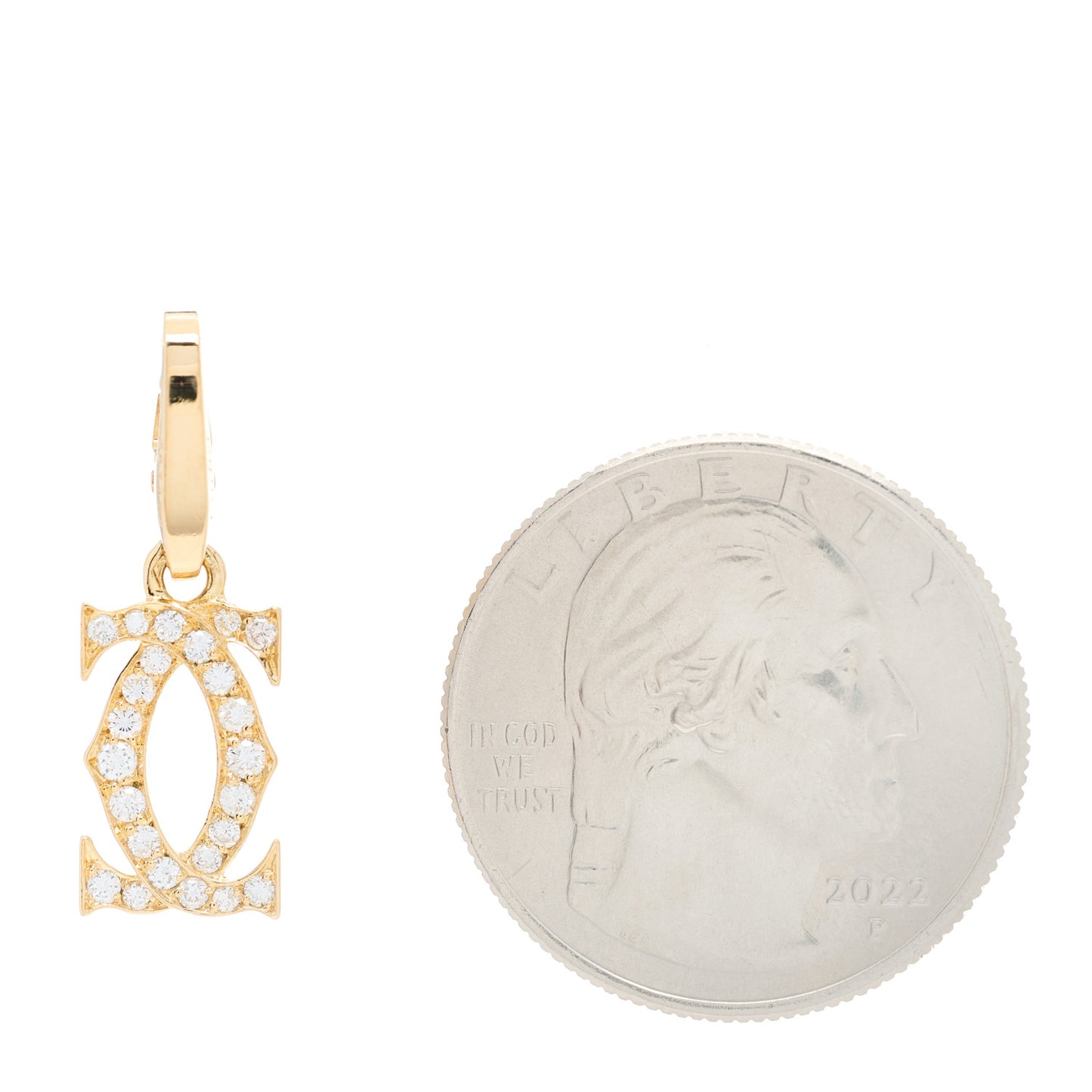 18K Yellow Gold Diamond Logo Charm