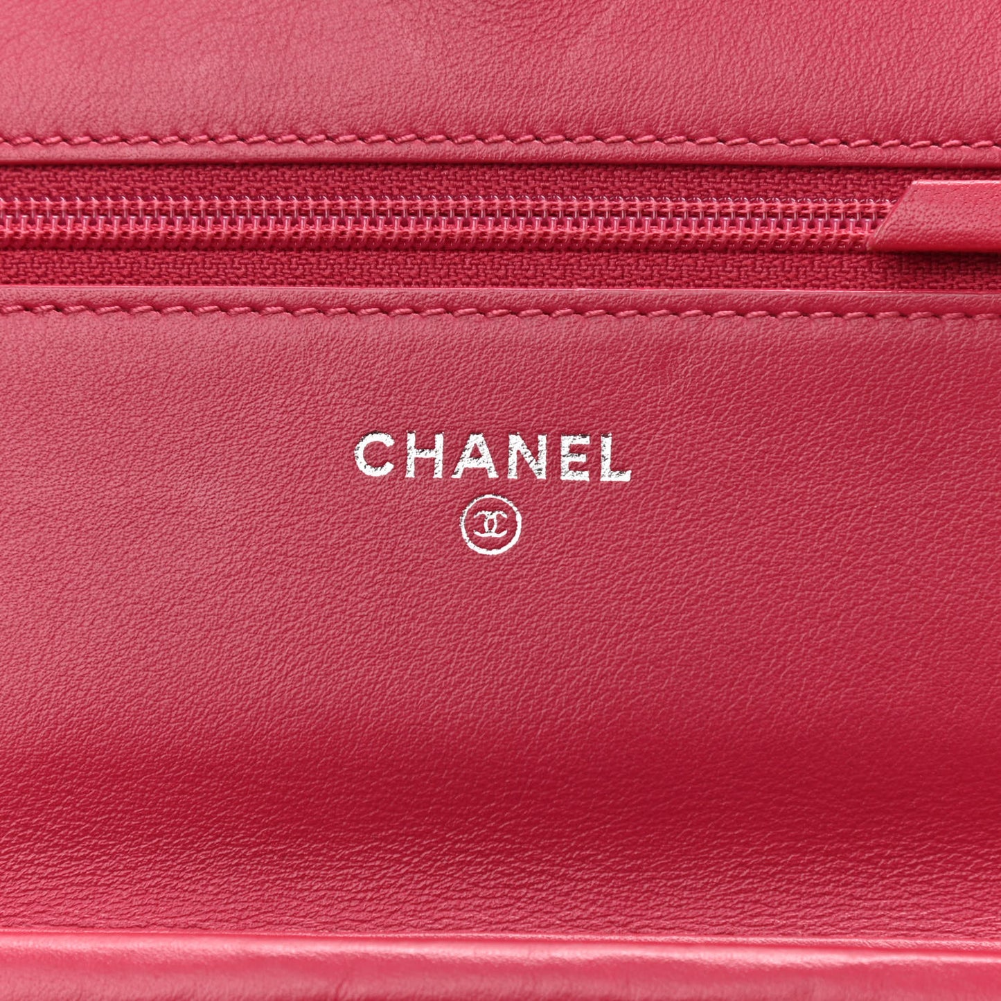 Lambskin Diamond Stitched Wallet On Chain WOC Pink