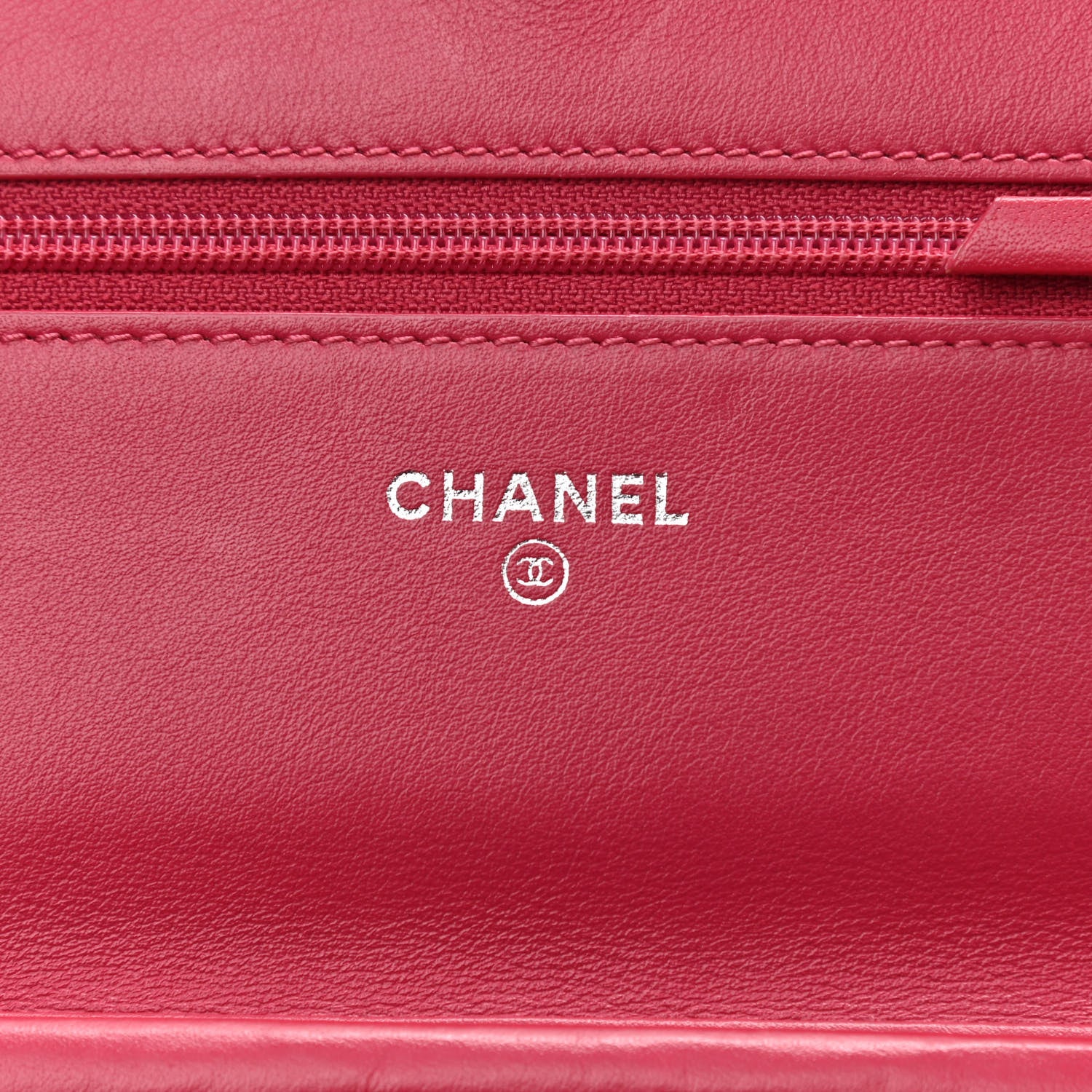 Chanel Lambskin Diamond Stitched Wallet On Chain WOC Pink 6 of 13
