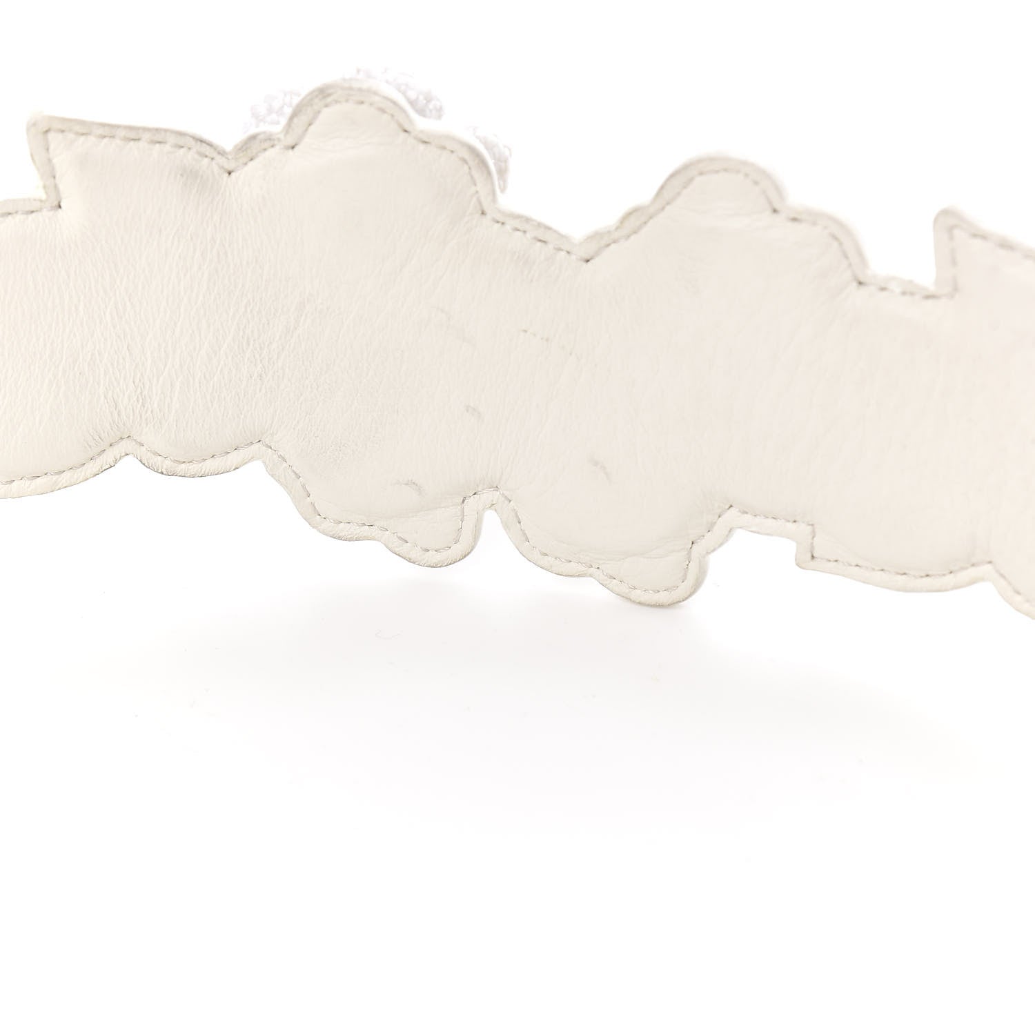 Fendi Vitello Dolce Floral Inlay Studded Strap You White 4 of 4