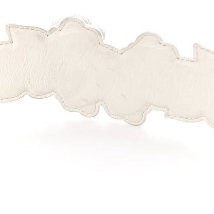 Fendi Vitello Dolce Floral Inlay Studded Strap You White 4 of 4