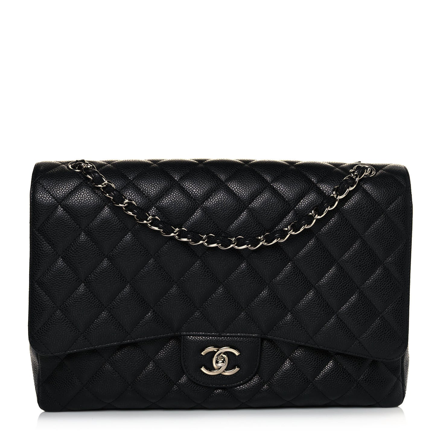 Caviar Quilted Maxi Single Flap Black
