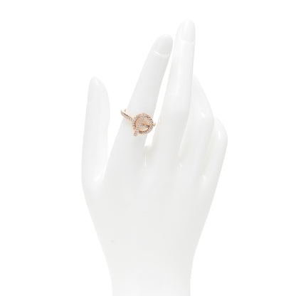 Hermes 18K Rose Gold Diamond Pave PM Echappee Ring 53 6.5 2 of 7