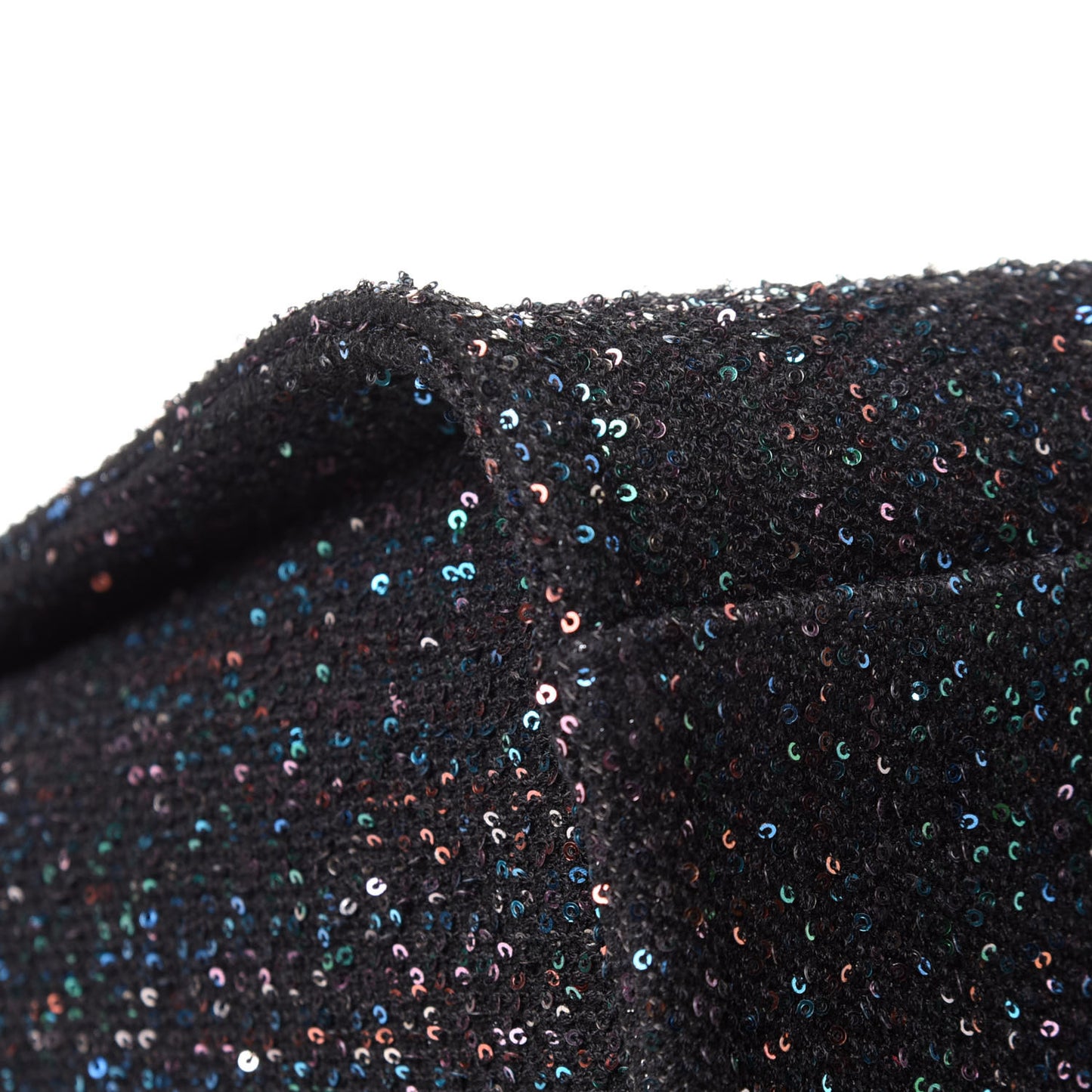 Calfskin Sequin Medium Deauville Tote Black