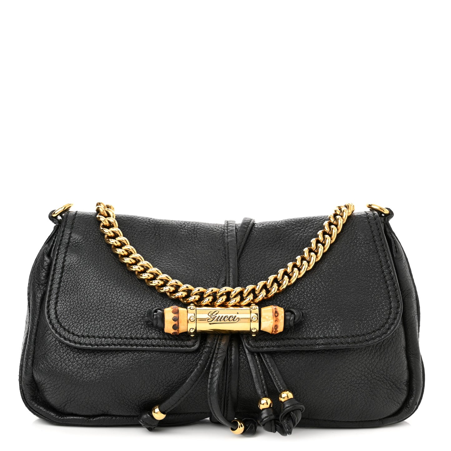 Calfskin Bamboo Croisette Evening Bag