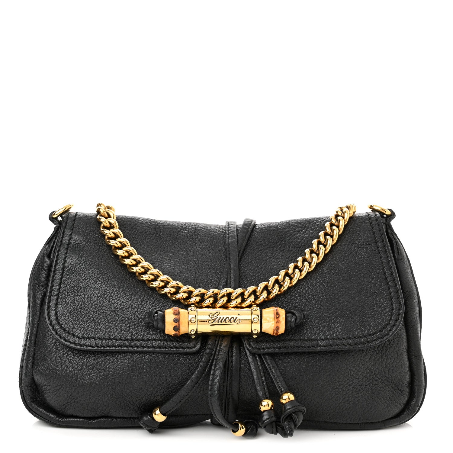Gucci Calfskin Bamboo Croisette Evening Bag 1 of 10