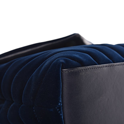 Saint Laurent Velvet Y Quilted Monogram Small Loulou Chain Satchel Medium Blue 16 of 21