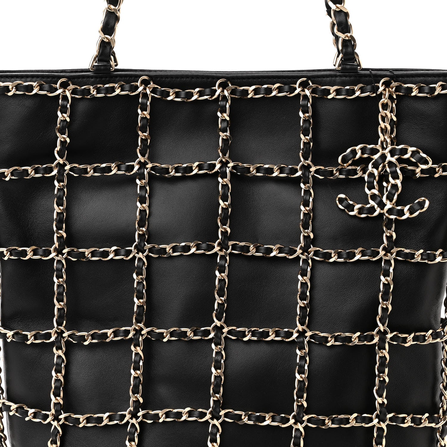 Chanel Lambskin Large Shopping Chain Tote Black 8 of 10