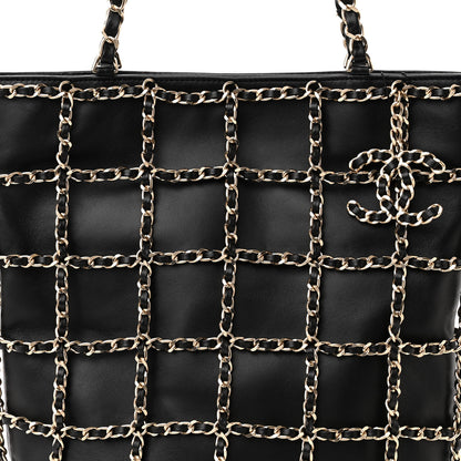 Chanel Lambskin Large Shopping Chain Tote Black 8 of 10