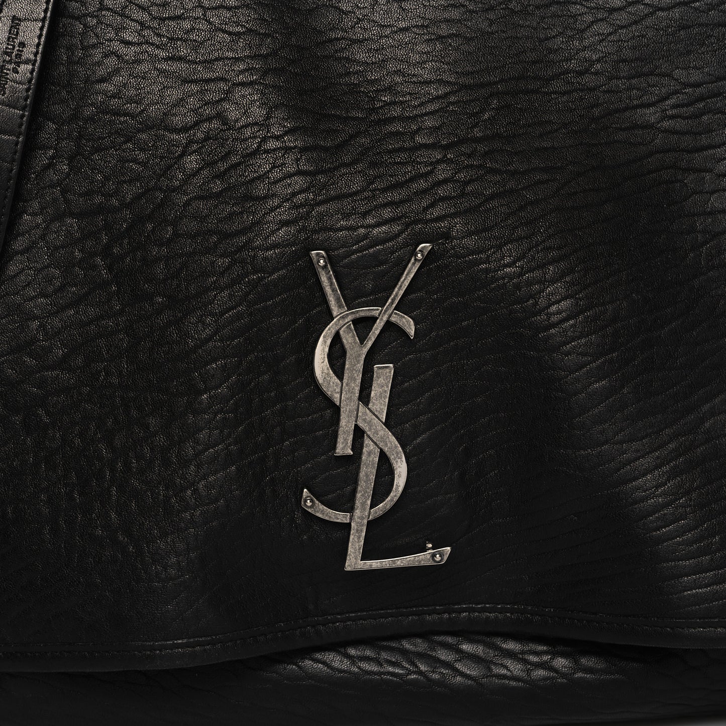 Grained Lambskin Monogram Oversized Niki Chain Satchel Black
