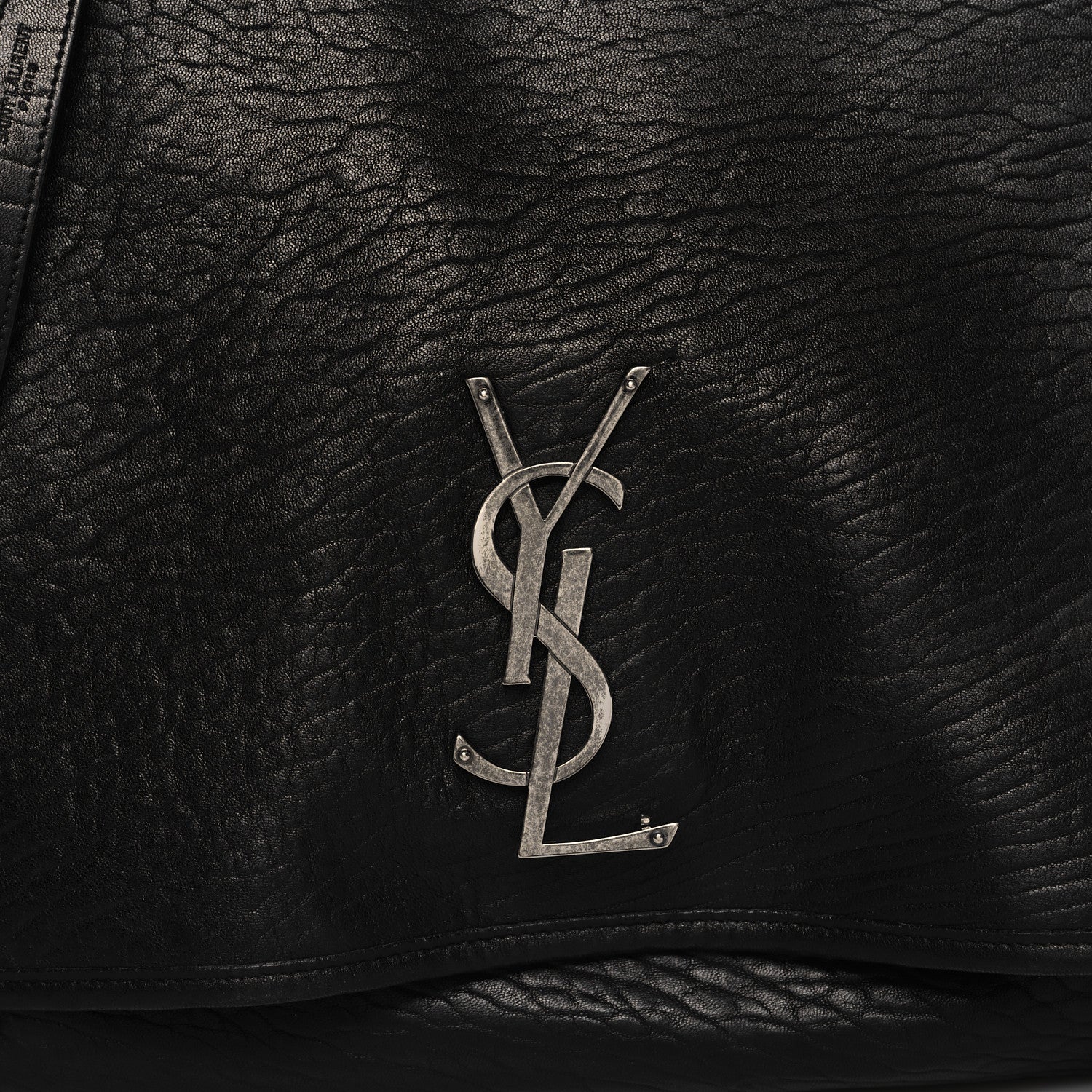 Saint Laurent Grained Lambskin Monogram Oversized Niki Chain Satchel Black 9 of 14