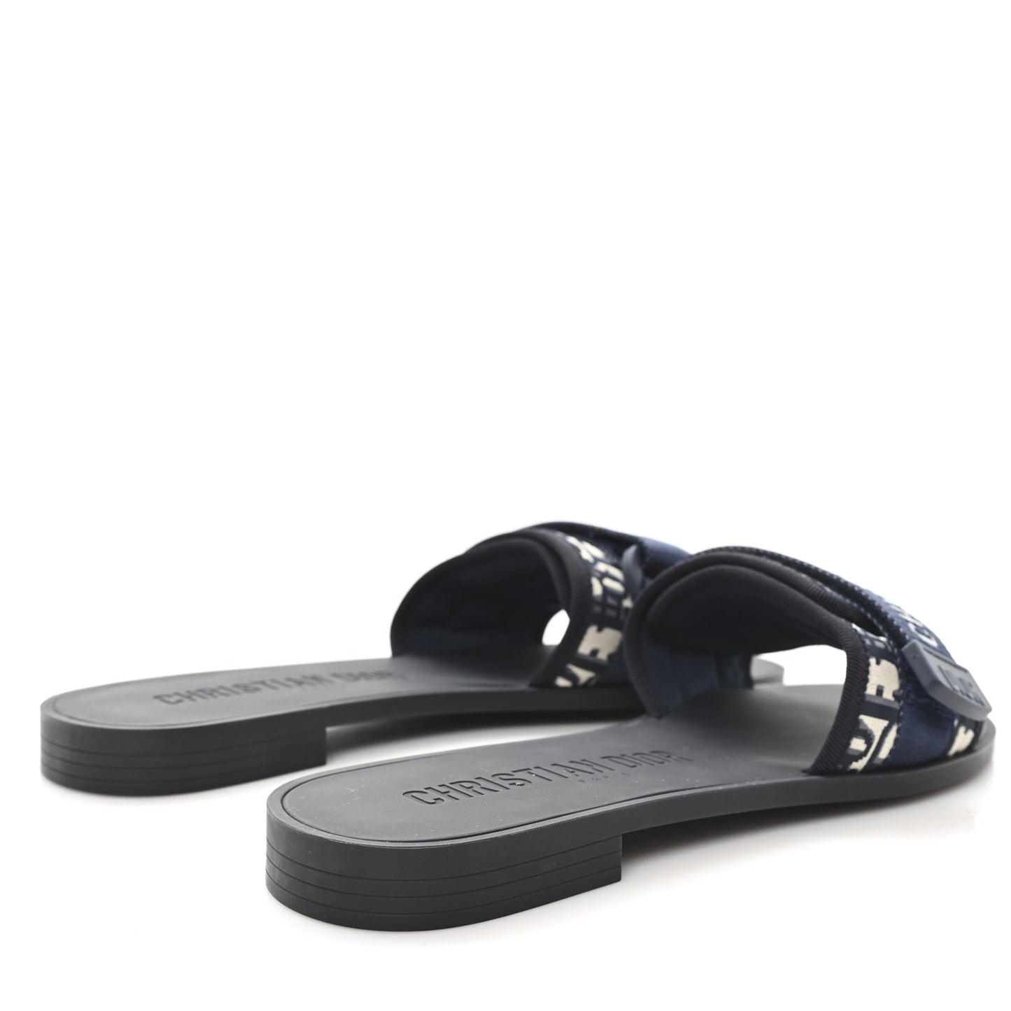 Nylon Oblique Dio(r)evolution Slide Sandals 39 Deep Blue