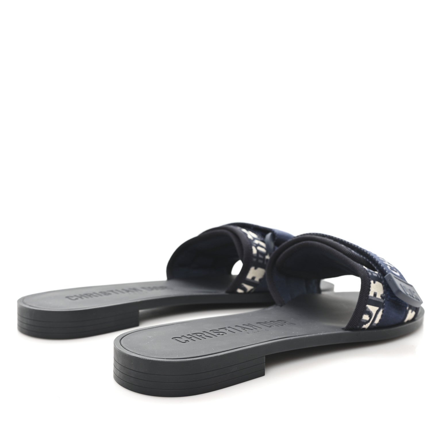 Christian Dior Nylon Oblique Dio(r)evolution Slide Sandals 39 Deep Blue 5 of 9