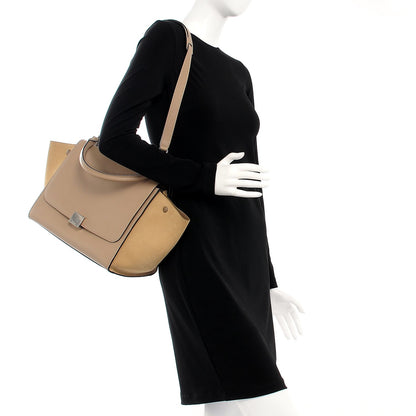 Celine Drummed Calfskin Suede Medium Trapeze Dune 2 of 10