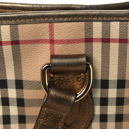 Burberry Haymarket Check Medium Regent Tote Gold 12 of 13