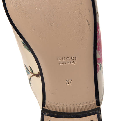 Gucci Calfskin Stamp Allover Rose Princetown Slippers 37 Ivory Multicolor 6 of 8