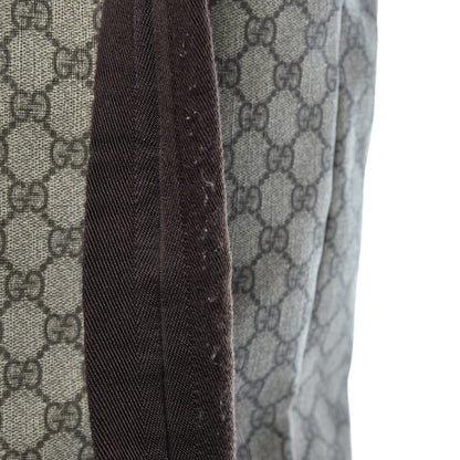 Gucci GG Supreme Monogram Large Interlocking G Double Buckle Backpack Dark Brown 8 of 12