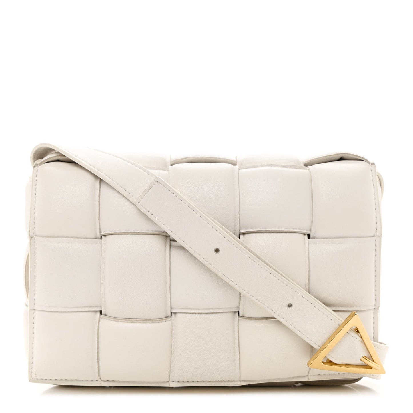 Nappa Maxi Intreccio Padded Cassette Crossbody Bag Chalk