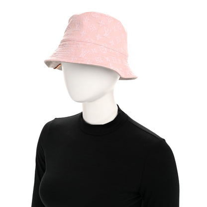 Louis Vuitton Monogram Denim Jacquard Bucket Hat S Pink 2 of 9