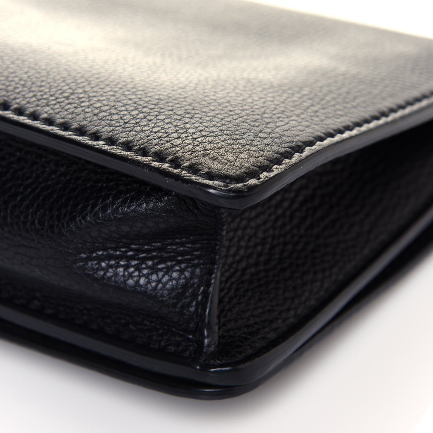 Grained Calfskin Dio(r)evolution Top Handle Flap Bag Black