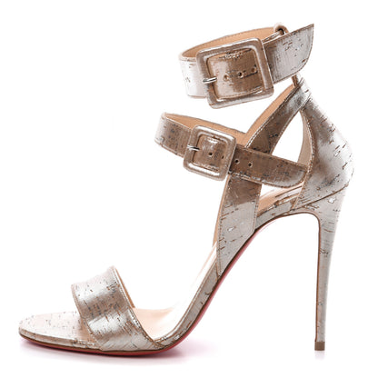 Christian Louboutin Liege Pepite Multipot 100 Sandals 37 Silver 1 of 8