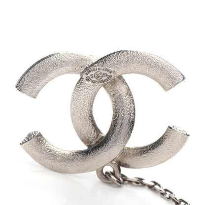 Chanel Crystal CC Drop Earrings Silver 4 of 4