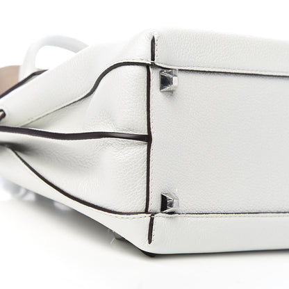 MCM Grained Calfskin Medium Milla Convertible Backpack White Flake 7 of 9