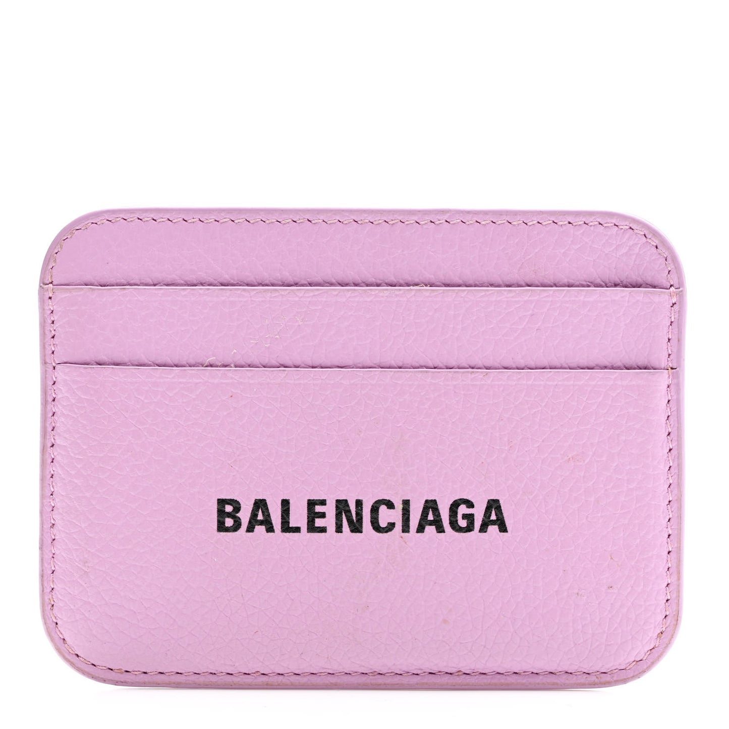 Grained Calfskin Logo Cash Rounded Card Holder Lilac Black