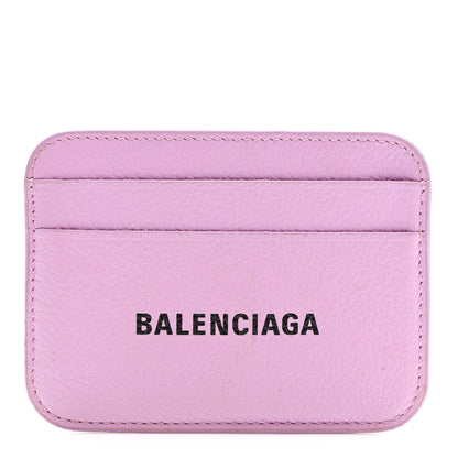 Balenciaga Grained Calfskin Logo Cash Rounded Card Holder Lilac Black 1 of 8