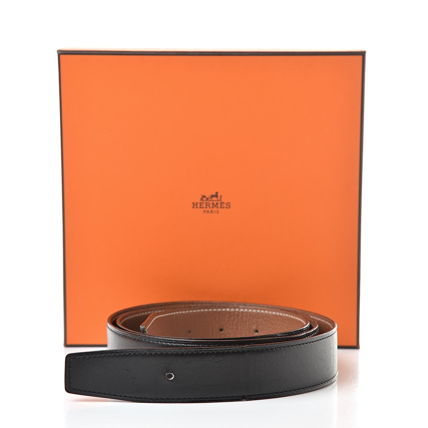Hermes Box Togo 32mm Belt Strap 105 Black Gold 13 of 13