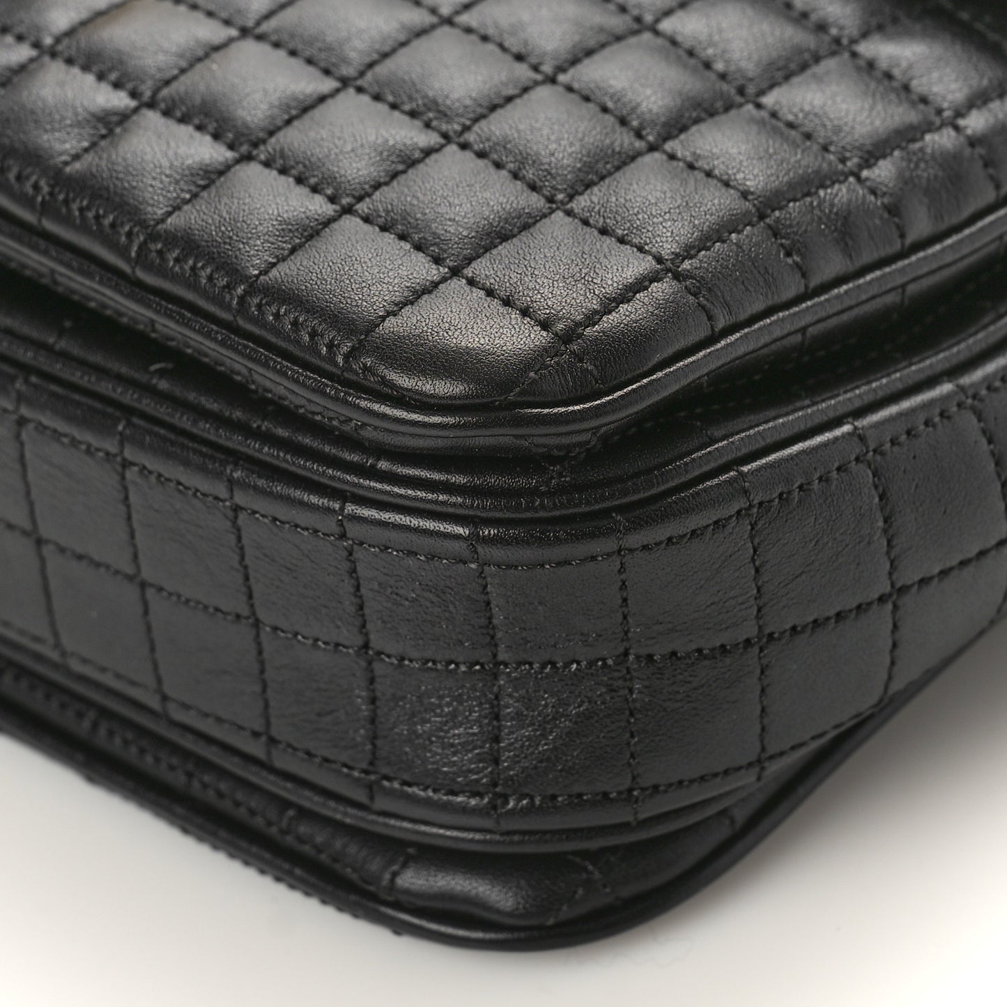 Calfskin Quilted Medium C Bag Black