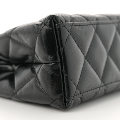 Chanel Shiny Aged Calfskin Quilted Nano Kelly Shopper Black 9 of 11