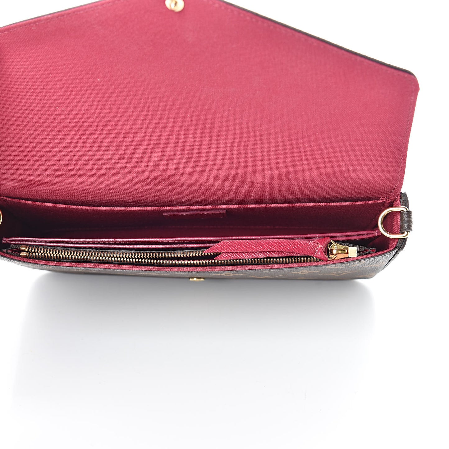 Monogram Pochette Felicie Chain Wallet Fuchsia